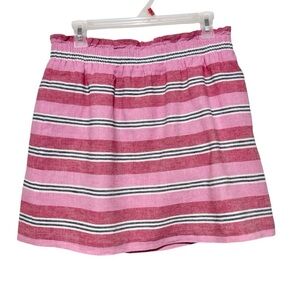 J. Crew Mixed-stripe Linen-cotton Sidewalk Mini Skirt